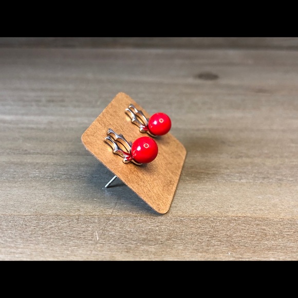 Red Rudolf Earrings - Picture 3 of 4